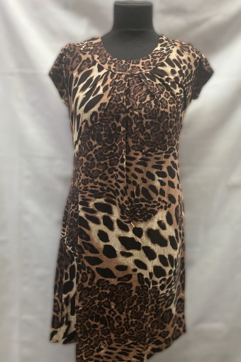 Д405 платье Марго вискоза (Леопард рыжий) - Студия Текстиля