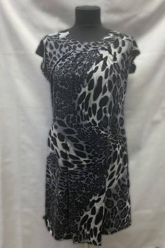 Д405 платье Марго вискоза (Леопард серый) - Студия Текстиля