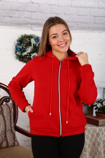 Г19 Куртка (толстовка) с капюшоном (Красная) - Студия Текстиля