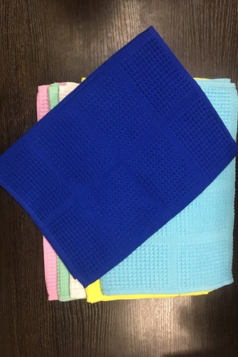 Е10 Полотенце вафельное 100% х/б (Синее) - Студия Текстиля