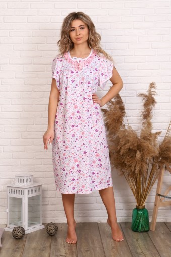 А14 Сорочка Маркиза (Розовые цветочки) - Студия Текстиля