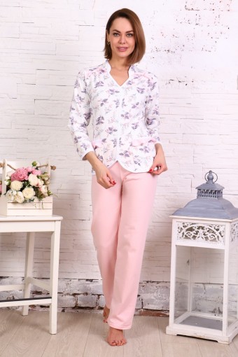 Б21 Пижама Рюша брюки (Розовая) - Студия Текстиля