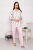 Б13 Пижама кокетка со стойкой (розовая) (Фото 1)