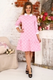 Д438 Платье Валерия футер (Сердечки на розовом) (Фото 1)