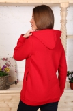 Г21 Куртка (толстовка) удлиненная с капюшоном (Красная) (Фото 3)