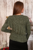 В299 Пуловер Пенелопа волан (Зеленая) (Фото 2)