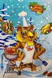 Е11 Полотенце вафельное Новогодние Тигры (В ассортименте) (Фото 2)