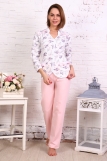 Б21 Пижама Рюша брюки (Розовая) (Фото 1)