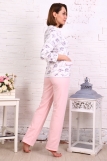 Б21 Пижама Рюша брюки (Розовая) (Фото 3)