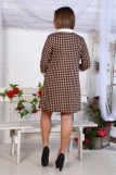 Д445 Платье Диана рукав 3/4 интерлок (Гус. лапки на коричневом) (Фото 2)