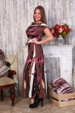 Д470 Платье Лейла вискоза (Цветы на коричневом) (Фото 2)