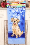 Е9П Полотенце махровое (Собака на голубом) - Студия Текстиля