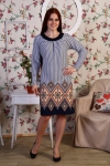 Д413 Платье Марго интерлок (Коричневые ромбы) - Студия Текстиля