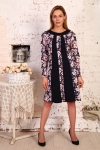 Д410 Платье Алина интерлок (Светло розовые цветы) - Студия Текстиля